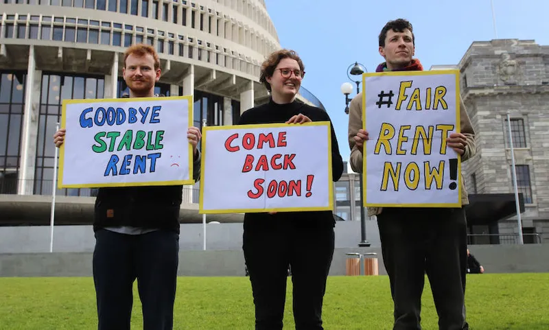Renters’ Rights Activists Protest At New Zealand Parliament