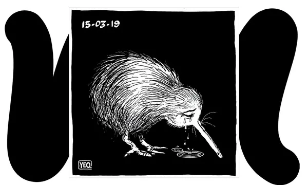 Sad kiwi framed