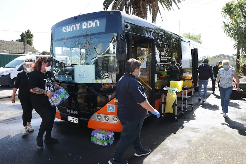 Lockdown Restrictions Continue As Mobile Vaccination Buses Roll Out Across Auckland To Boost Immunisation Numbers
