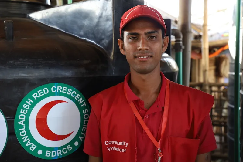 Azar is one of BDRCS community volunteer, involved with our WASH programme, also part of the displaced community living in the camps of Cox’s Bazar.