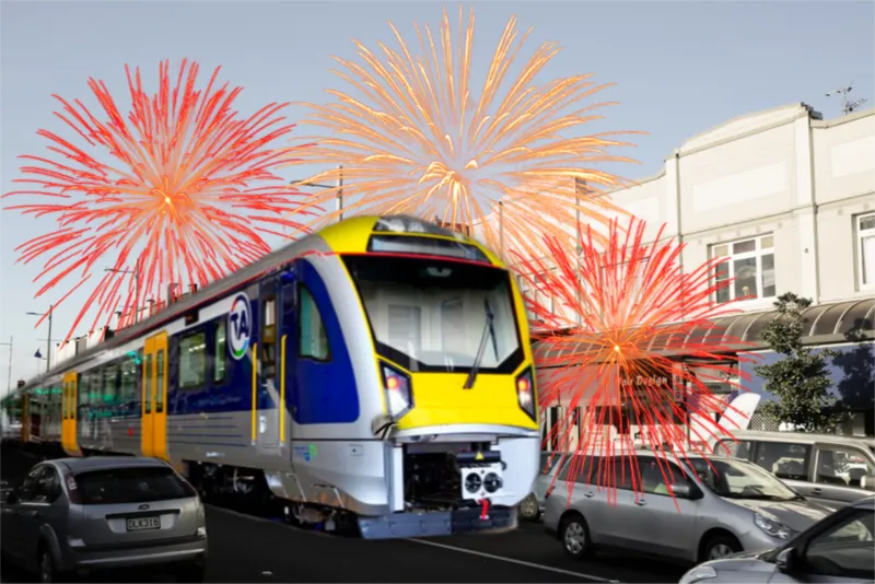Mt Albert street and AT train