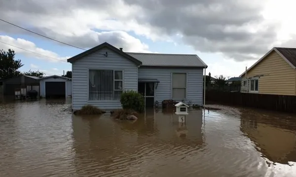 floodwaters around mataura house rnz sarah robson