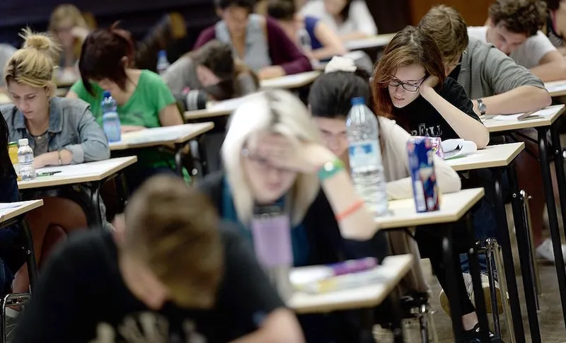 students in an exam