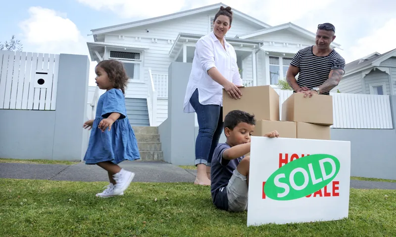 Family moving into their new home