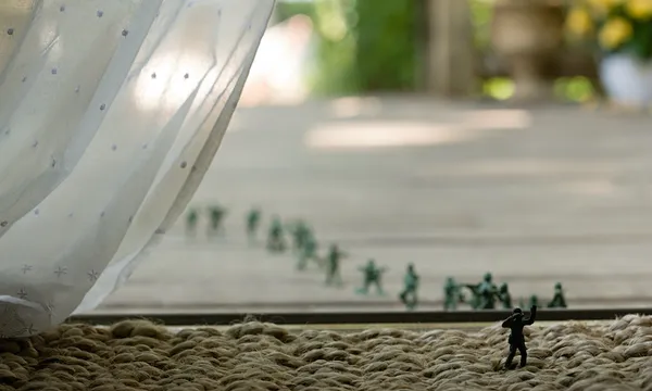 Toy soldiers going outside