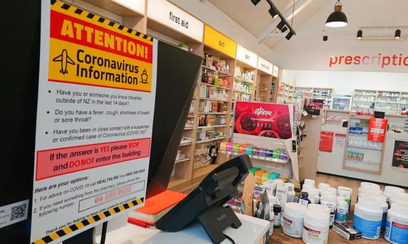 covid 19 sign in pharmacy rnz rob dixon