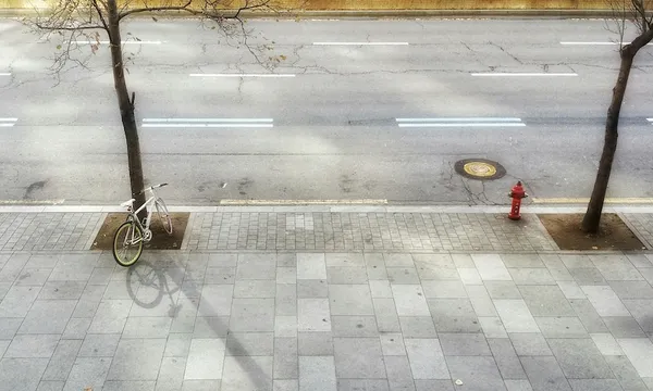High Angle View Of Footpath And Street