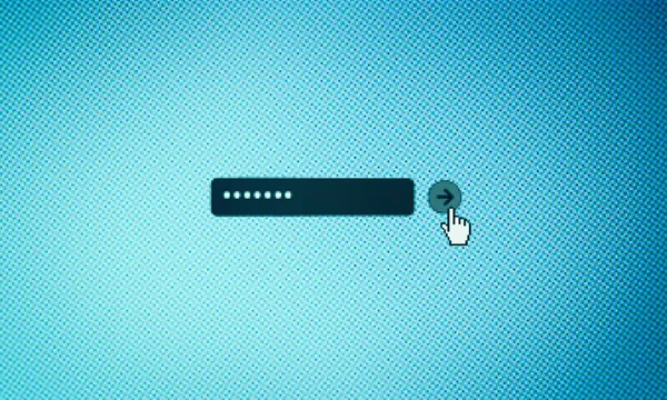 Password log in on monitor screen