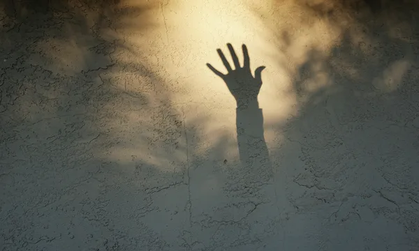 Shadow of a hand reaching up