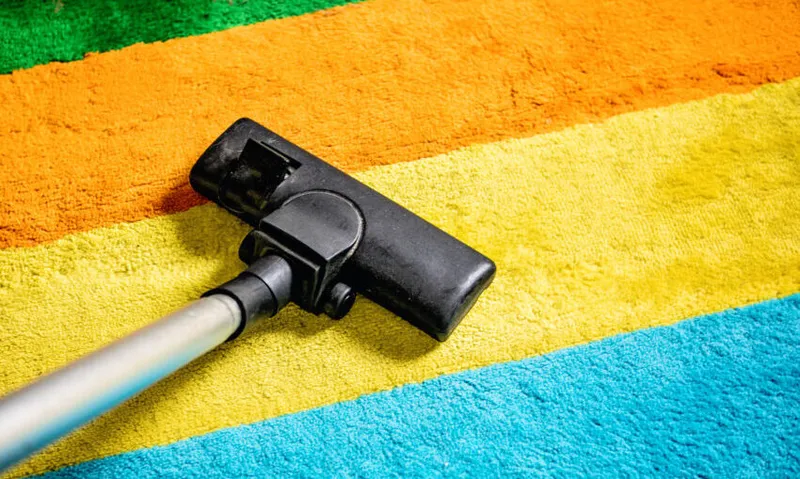 pov vacuum cleaner on carpet