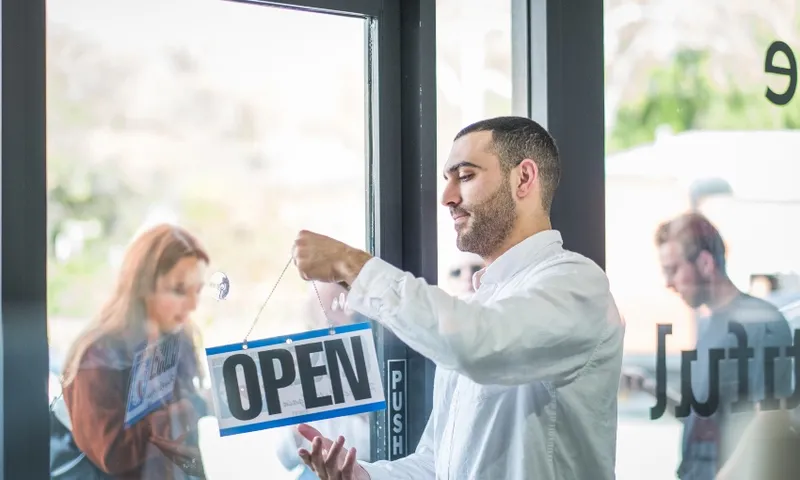 open sign hospitality retail stock image getty