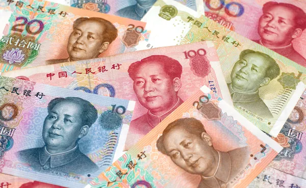 CLOSE UP OF CHINESE YUAN BANK NOTES