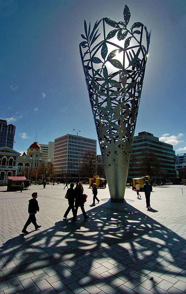 Canterbury, Silhouette Of Millennium Sculpture In Cathedral Square
