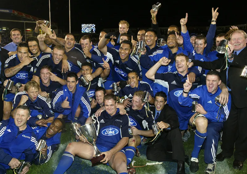 The Blues celebrate winning the Super 12 final
