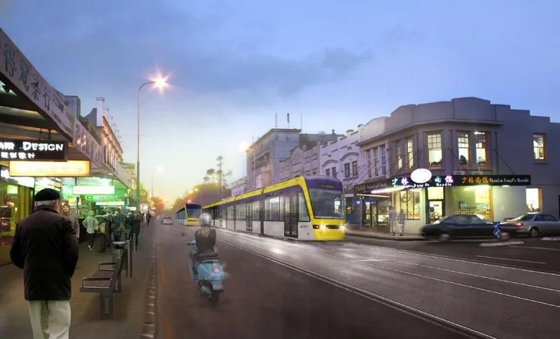 AN ARTIST'S IMPRESSION SHOWING HOW NICE LIGHT RAIL COULD LOOK ON DOMINION ROAD. PHOTO: AUCKLAND COUNCIL