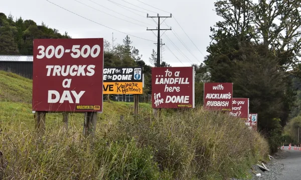 signs against dome valley dump state highway one alex braae