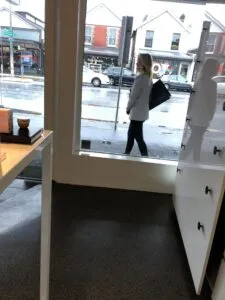 Nikki Kaye waiting for a cab