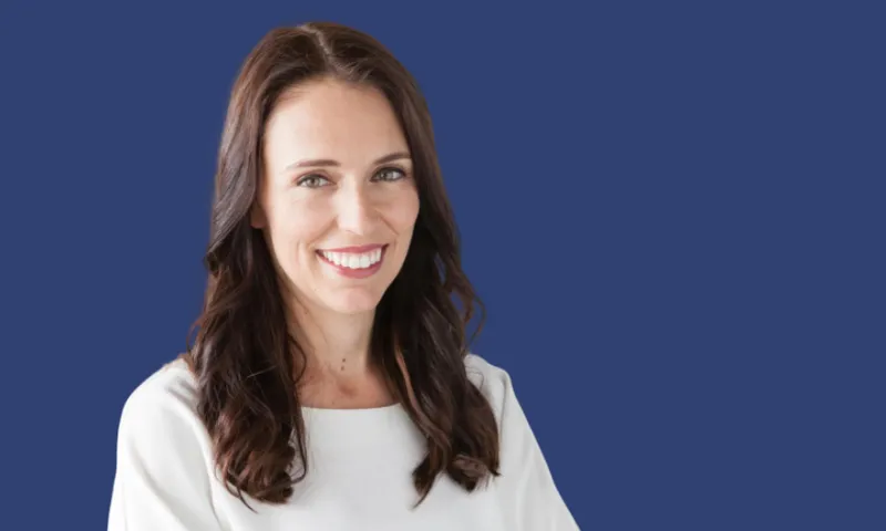 Jacinda blue background