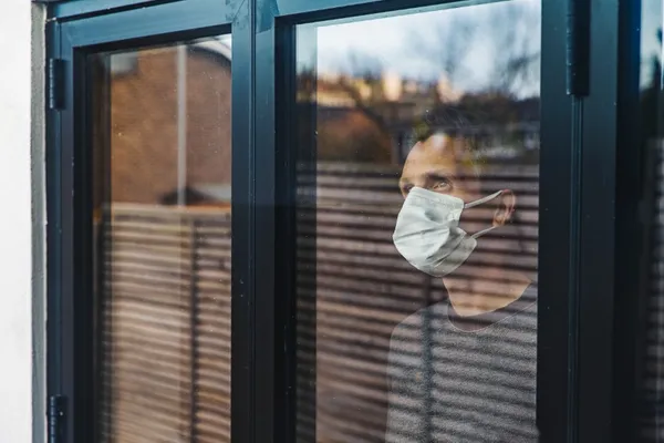 Man inside with mask