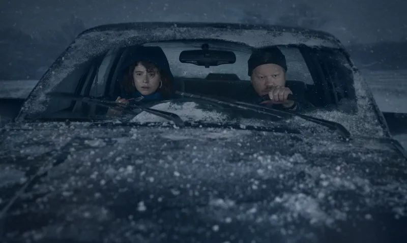 Im Thinking Of Ending Things. Jessie Buckley as Young Woman, Jesse Plemons as Jake in Im Thinking Of Ending Things. C...