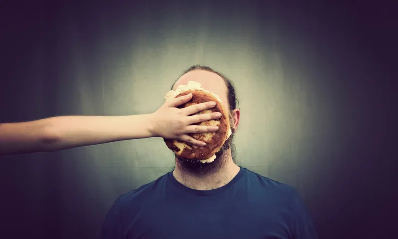 Pie on face