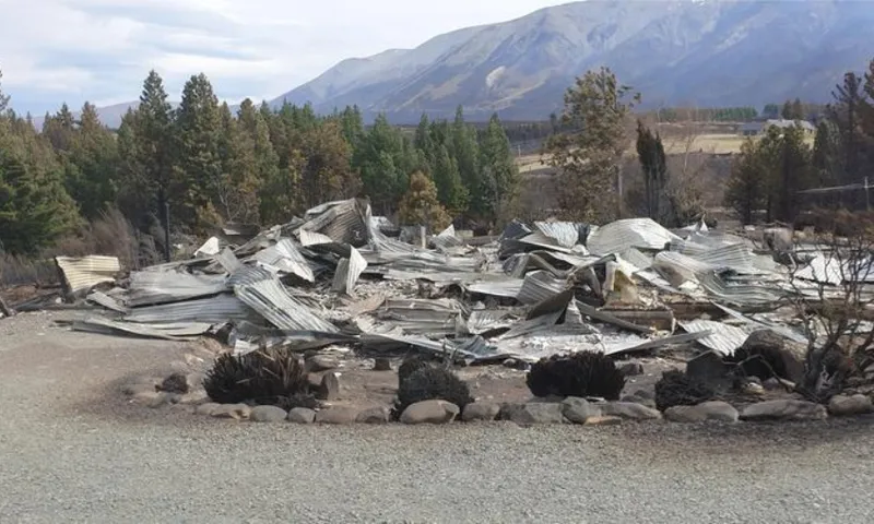fire damaged building lake ohau rnz anan zaki