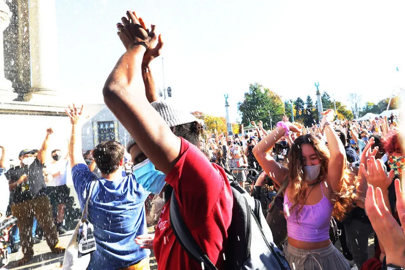 Supporters Of Joe Biden Celebrate Across The Country, After Major Networks Project Him Winning The Presidency