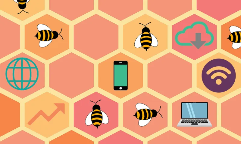 Coral and Yellow Honeycomb