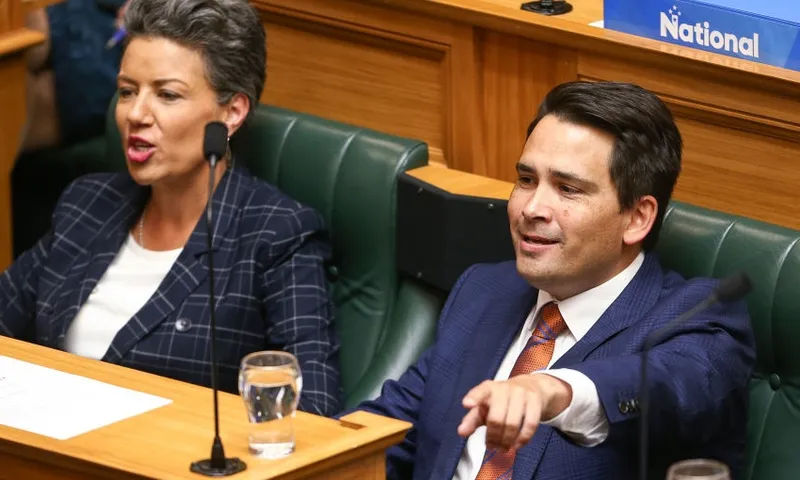 Paula Bennett Simon Bridges in parliament getty