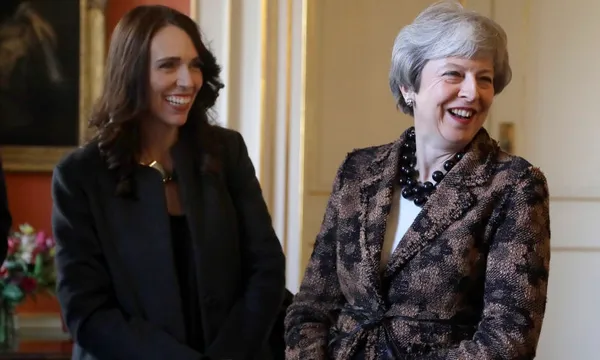 Jacinda Ardern Theresa May downing st getty