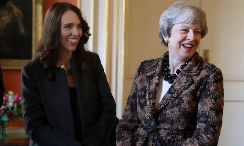 Jacinda Ardern Theresa May downing st getty