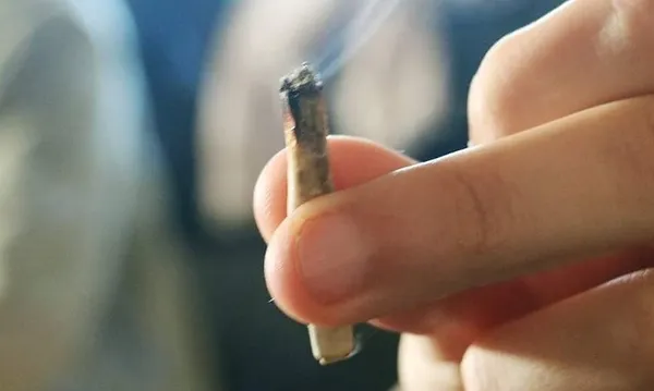 Cropped Hand Of Man Holding Joint
