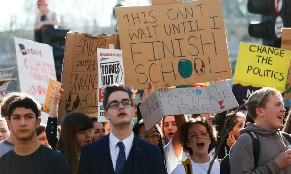 Students in London on climate strike Getty