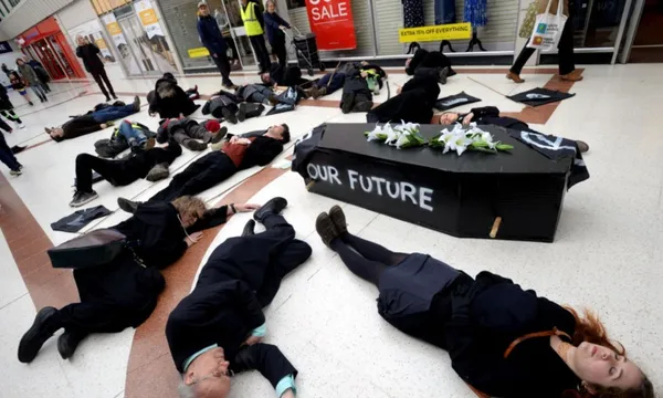 mock funeral extinction rebellion getty