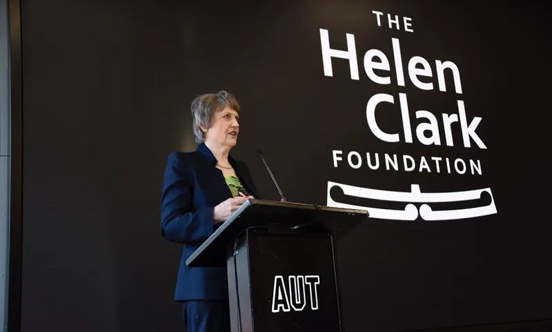 Helen and logo at launch