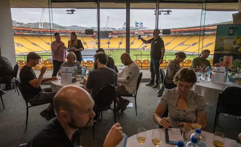 Stewards and Judges at the New World Beer and Cider Awards in the main judging area held at Westpac Stadium in Wellin...