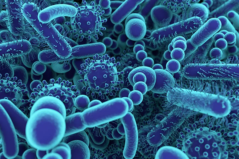 Human microbiome, conceptual illustration
