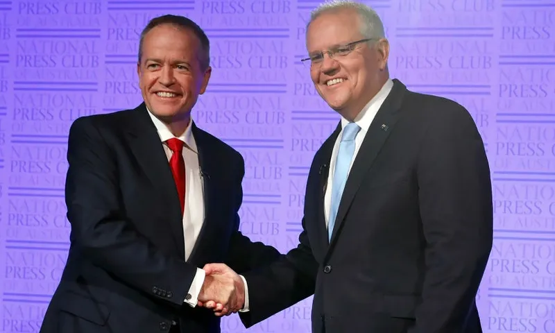 Bill Shorten Scott Morrison pre election debate getty