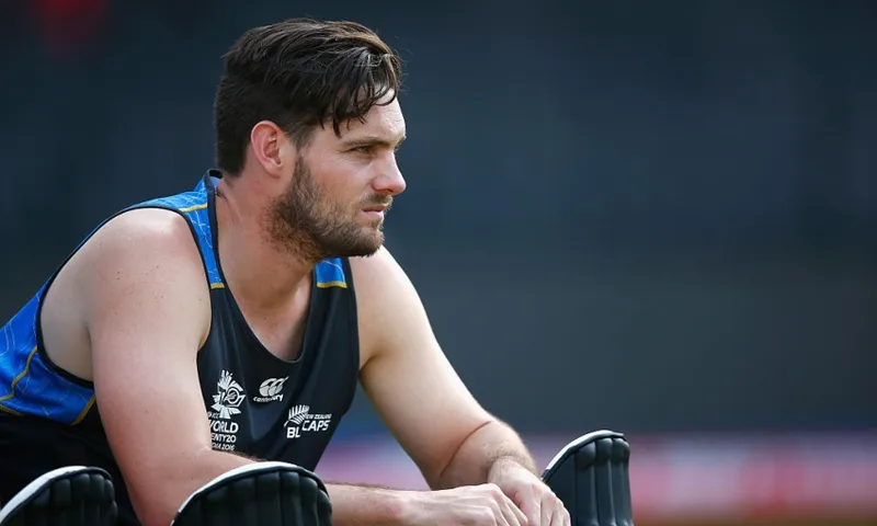 Mitchell McClenaghan waiting to bat getty