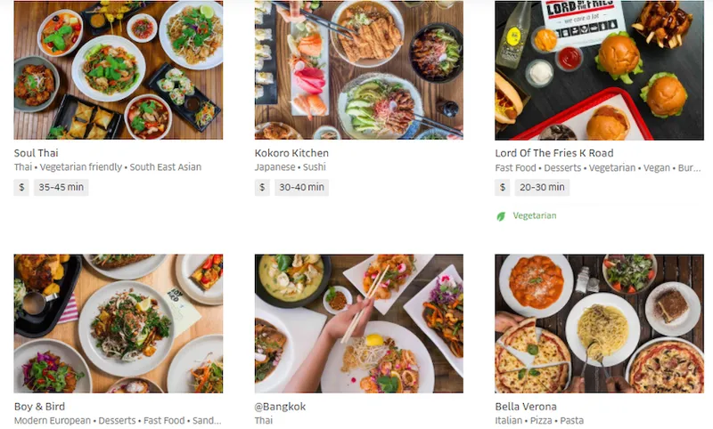 Auckland Uber Eats order page