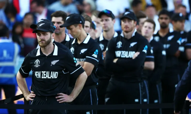 Kane Williamson and Black Caps after World Cup final getty