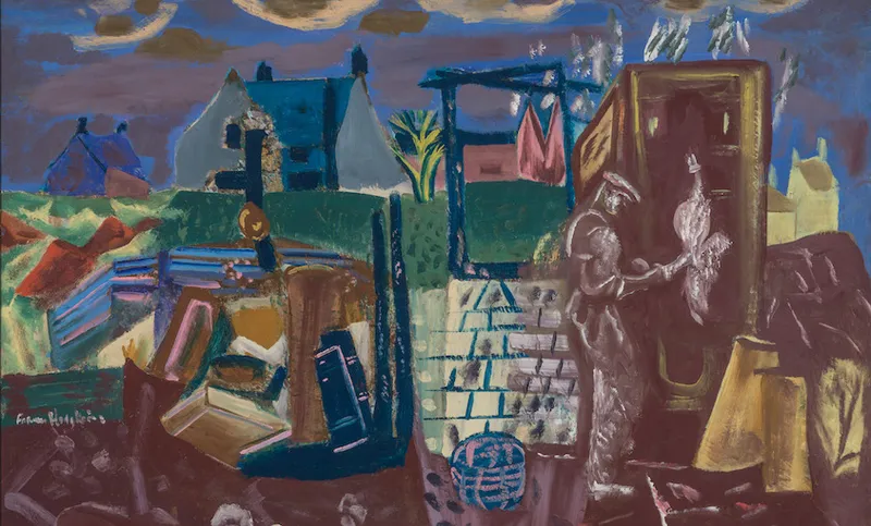 14. Frances Hodgkins; Houses and Outhouses, Purbeck; c1938
