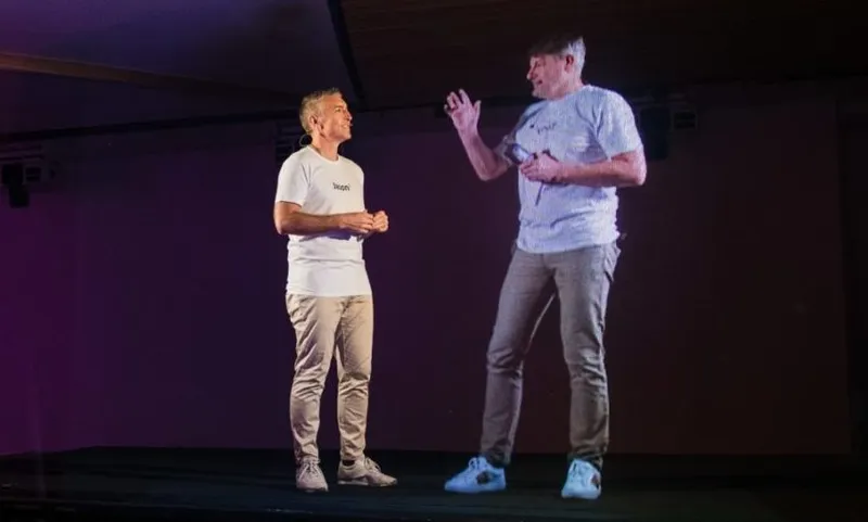 Vodafone NZ 5G launch_Jason Paris_Tony Baird_hologram