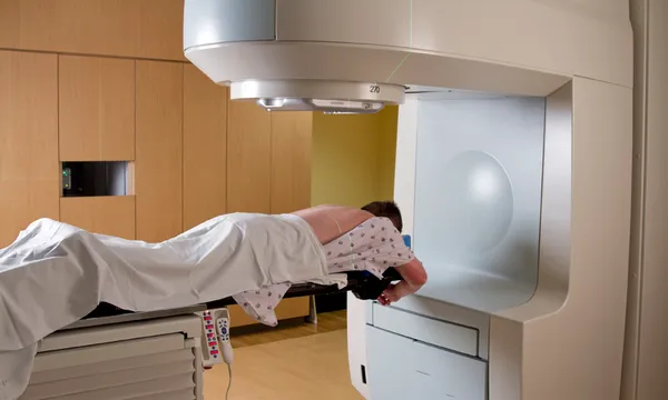 Man Receiving Radiation For Cancer Treatment