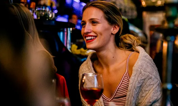 Young Woman Out Enjoying Her Wine