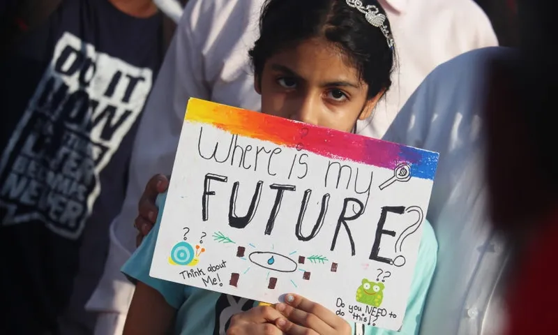 girl in india climate protest getty