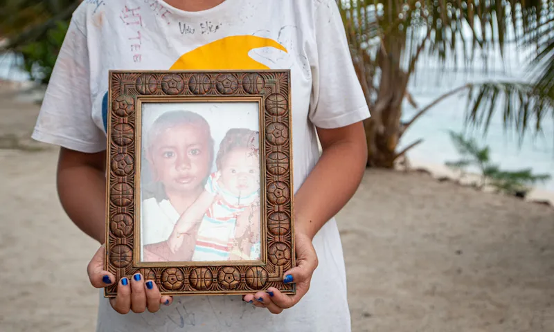 This photo of Jay Jay and Mary Lyne sits in the window of Jaymy’s Beach Fales kitchenette. Photo_ Sapeer Mayron_Samoa Observer.