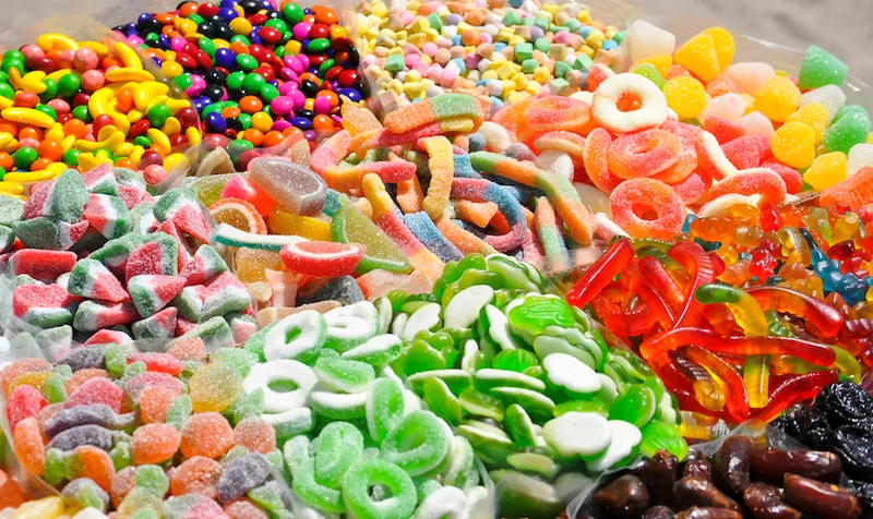 Candy in bright sunlight