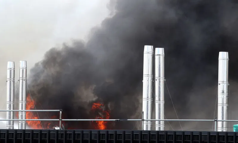 Smoke Blankets Auckland CBD As Fire Burns At SkyCity Convention Centre