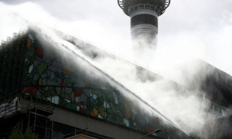 SkyCity Convention Centre Fire Continues To Burn In Central Auckland